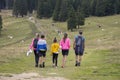 Family with children hiking outdoors Royalty Free Stock Photo