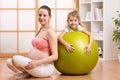 Family, children, pregnancy, fitness. Healthy Royalty Free Stock Photo