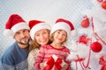 Family with Christmas gifts Royalty Free Stock Photo