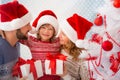 Family with Christmas gifts Royalty Free Stock Photo