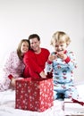 Family on Christmas morning Royalty Free Stock Photo