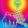 Family Christmas Tree Royalty Free Stock Photo