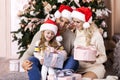 Family, christmas, x-mas, winter, happiness and people concept Royalty Free Stock Photo