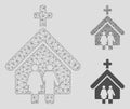 Family Church Vector Mesh Wire Frame Model and Triangle Mosaic Icon