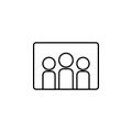 family, cinema icon. Simple thin line, outline vector of movie, cinema, film, screen, flicks icons for UI and UX, website or Royalty Free Stock Photo