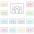 Family, cinema multi color icon. Simple thin line, outline vector of cinema icons for ui and ux, website or mobile application