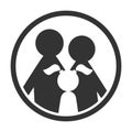 Family in circle black and white simple icon Royalty Free Stock Photo