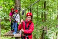 Family climbing in high rope course