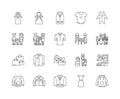 Family clothing stores line icons, signs, vector set, outline illustration concept Royalty Free Stock Photo