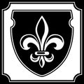 The family coat of arms is a seal in the form of a shield with a fleur-de-lis