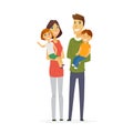 Family - colored modern flat illustration composition.