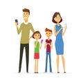 Family - colored modern flat illustrative composition.