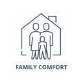 Family comfort vector line icon, linear concept, outline sign, symbol