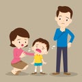 Family Comforting crying boy.mother Comforting crying boy. Royalty Free Stock Photo