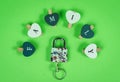 Family concept. Letters that form the word family with close padlock. Stay at home