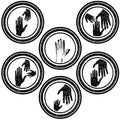 Family concept rubber stamps with hands Royalty Free Stock Photo