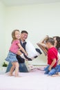 Family Concepts and Ideas. Young Caucasian Family of Four Having a Fight Royalty Free Stock Photo