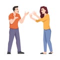 Family conflict quarreling couple screaming people Royalty Free Stock Photo