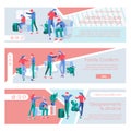 Family conflicts landing page templates set