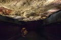 Family contemplate the Altamira replica cave at National Archeological Museum, Madrid, Spain