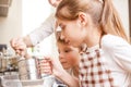 Family cooking background. Children in the kitchen Royalty Free Stock Photo