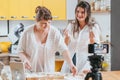 Family cooking blog women dough video camera