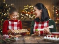 Family cooking Christmas cookies Royalty Free Stock Photo