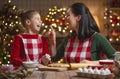 Family cooking Christmas cookies Royalty Free Stock Photo