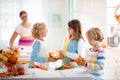 Family cooking Thanksgiving dinner Royalty Free Stock Photo