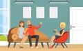Family Couple at Appointment with Psychologist Vector Illustration Royalty Free Stock Photo