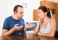 Family couple having serious conversation Royalty Free Stock Photo