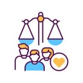 Family court line color icon. Judiciary concept. Child custody. Sign for web page, mobile app, button, logo.