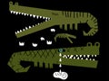 Family of crocodiles where one of them cries