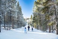 Family cross-country skiing in Breckenridge.