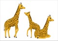 Family of cute cartoon giraffes