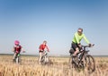 Family cycling outdoors Royalty Free Stock Photo