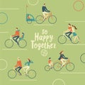 Family cycling poster