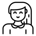 Family daughter icon, outline style