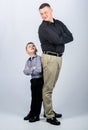 Family day. childhood. parenting. fathers day. happy child with father. business partner. father and son in business Royalty Free Stock Photo