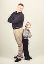 Family day. happy child with father. business partner. father and son in business suit. childhood. parenting. fathers Royalty Free Stock Photo