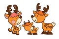 Family Deer cartoon character design.