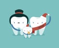 Family dental on Christmas day, dental concept