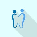 Family dental logo icon, flat style