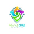 Family design with location, people care logo template