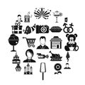 Family dinner icons set, simple style Royalty Free Stock Photo