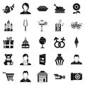 Family dinner icons set, simple style Royalty Free Stock Photo