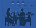 Family at dinner table vector illustration