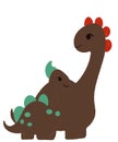 Family dinosaur is lovely and happy