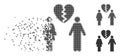 Family Divorce Disintegrating Pixel Halftone Icon