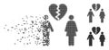 Family Divorce Shredded Pixel Halftone Icon